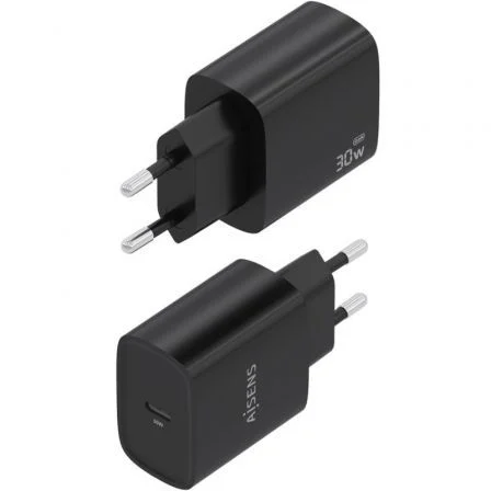 Aisens Cargador GaN 30W USB-C PD3.0 Negro A110-0951 Aisens Cargador GaN 30W USB-C PD3.0 Negro A110-0951